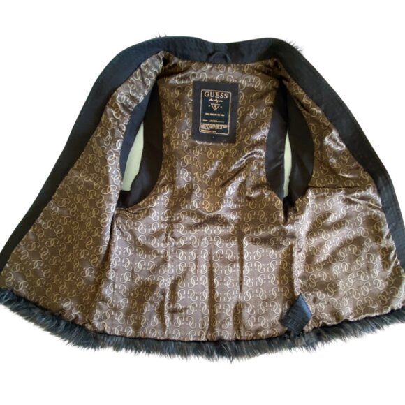 Guess Faux Fur Hand Beaded Brown Vest Sz Sm - Picture 10 of 13